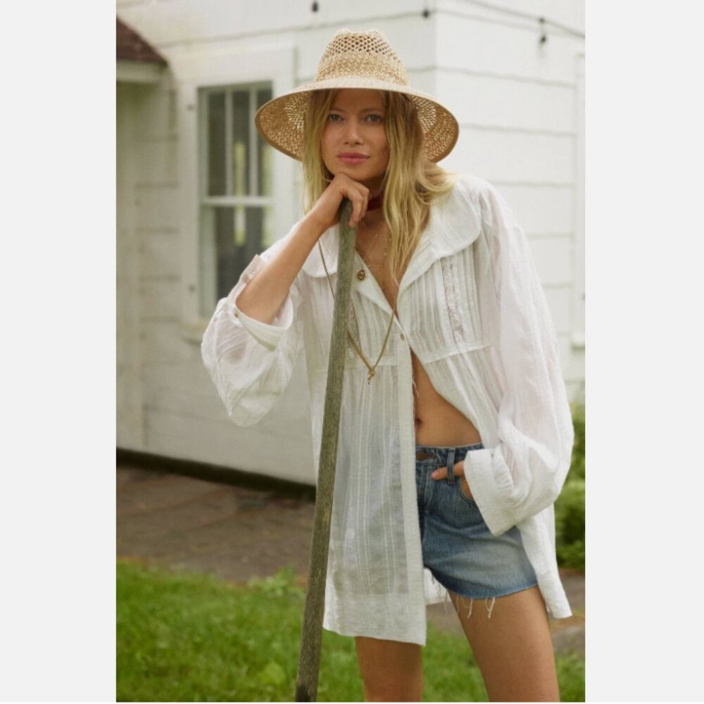 Brand New Anthropologie Pilcro Collared Pintuck Blouse